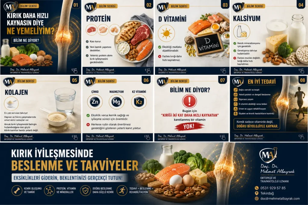 Kırık İyileşmesini Hızlandıran Bir Diyet Var mı? Besin Takviyeleri Gerçekten İşe Yarıyor mu?